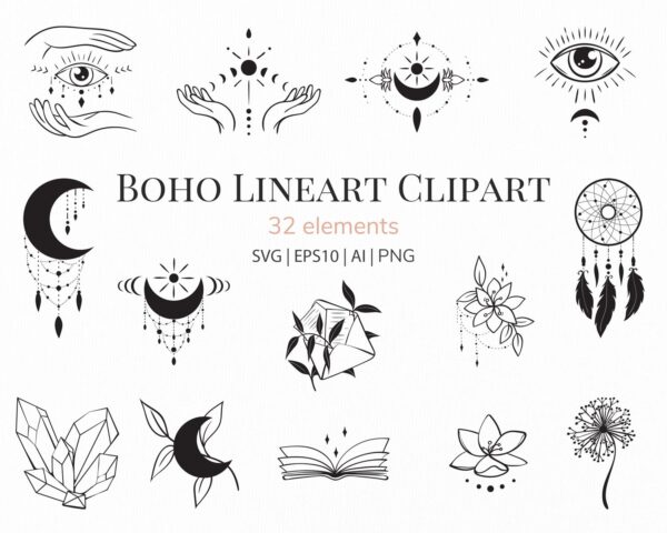 Boho Lineart Collection SVG