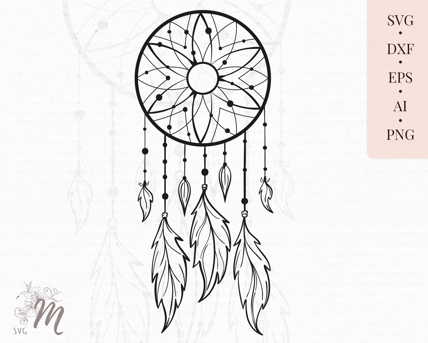 01-Dreamcatcher svg - preview Dreamcatcher Sublimation Design - Image 1